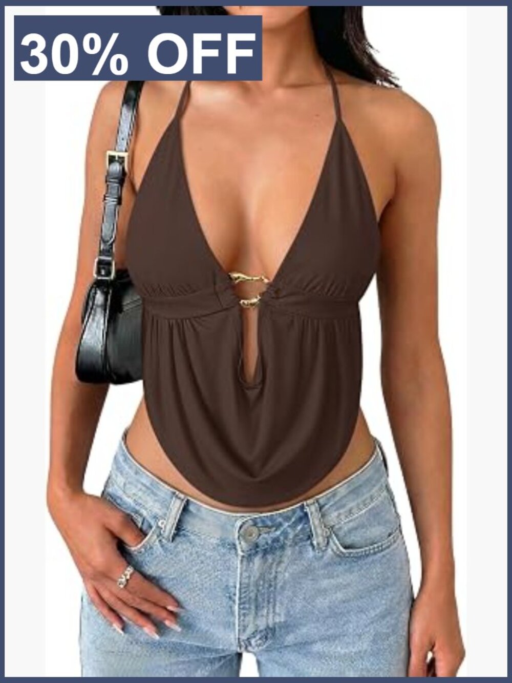 Sexy Y2K Halter Top Women's Backless Double Lined Tank Club Rave Summer